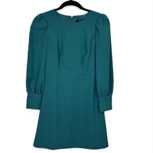 J. Crew Jade Green Long Sleeve Crepe Dress Size 6